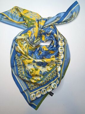 Vintage Luxair Collectible 100% Silk Scarf Made in France Memorabilia
